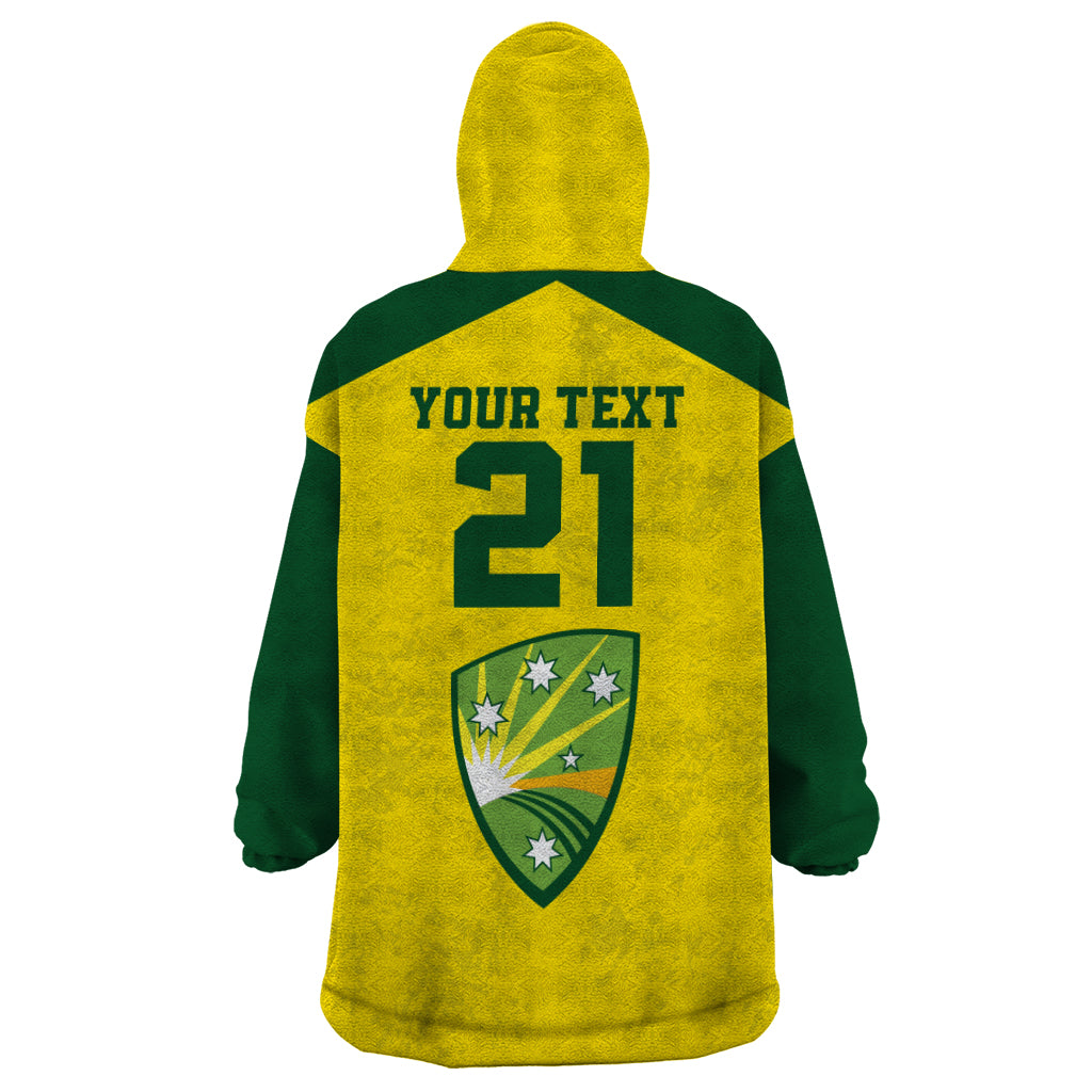 Custom Australia Cricket Wearable Blanket Hoodie History Champions World Cup Unique - Vibe Hoodie Shop