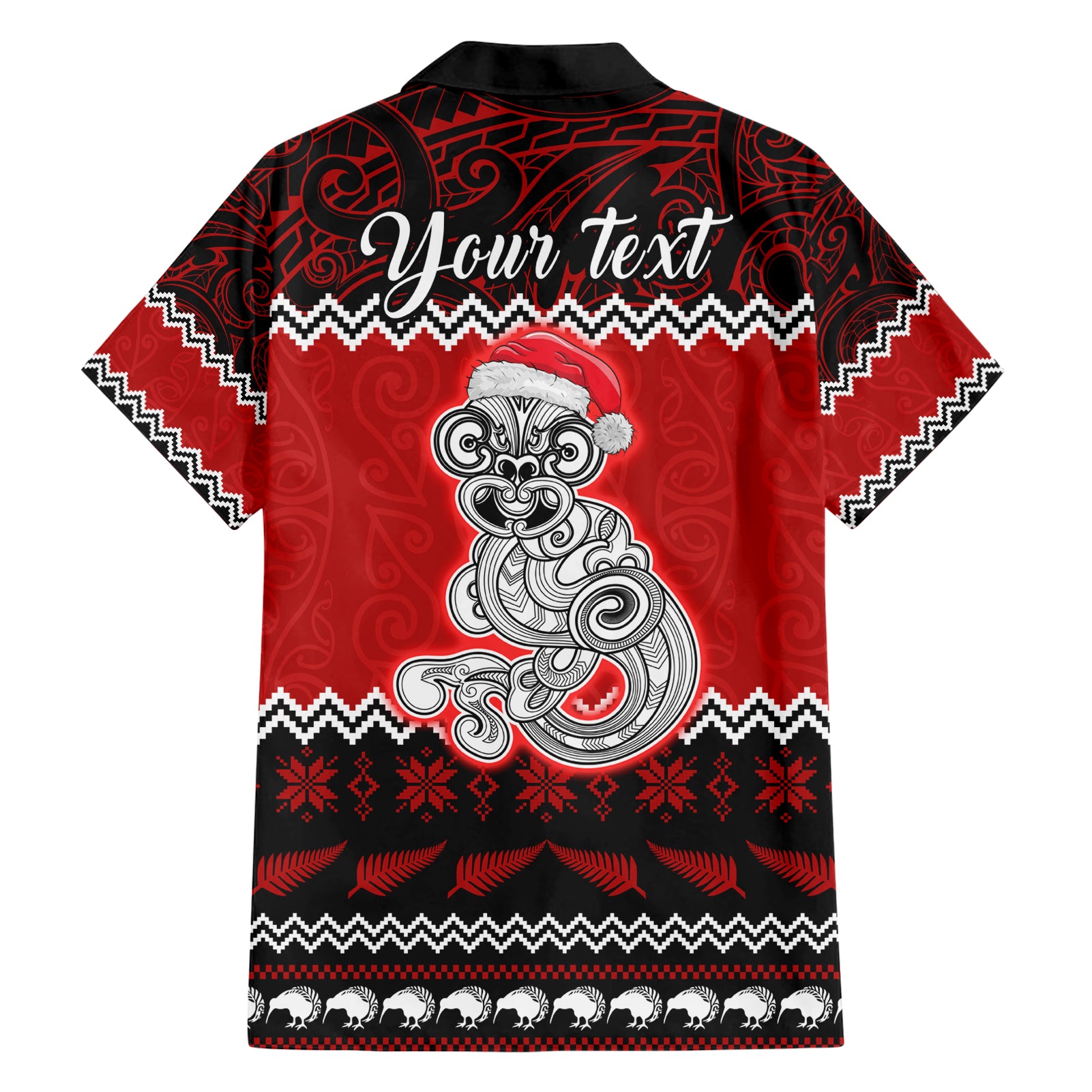 Personalised New Zealand Christmas Hawaiian Shirt Maori Tiki Meri Kirihimete - Vibe Hoodie Shop