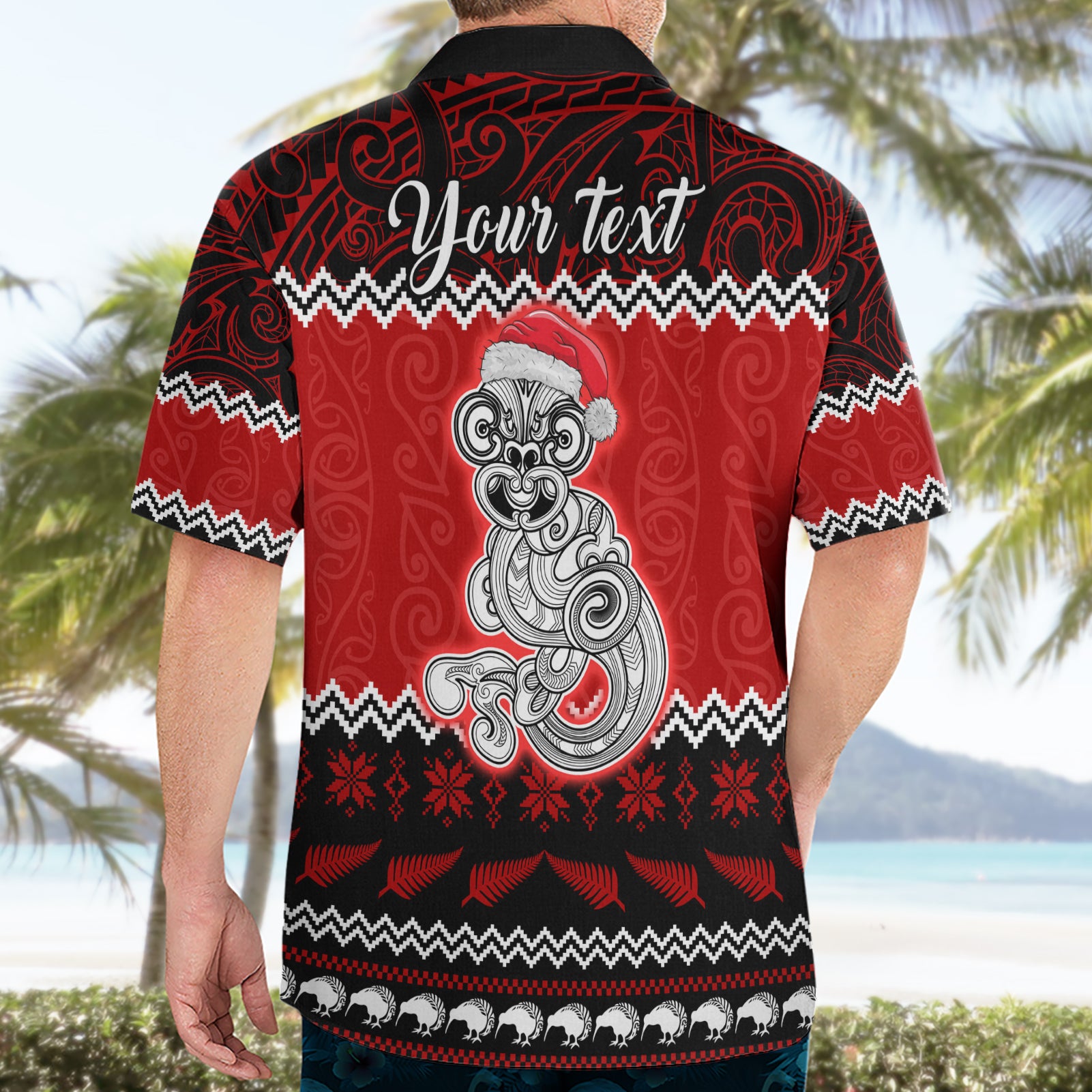 Personalised New Zealand Christmas Hawaiian Shirt Maori Tiki Meri Kirihimete - Vibe Hoodie Shop
