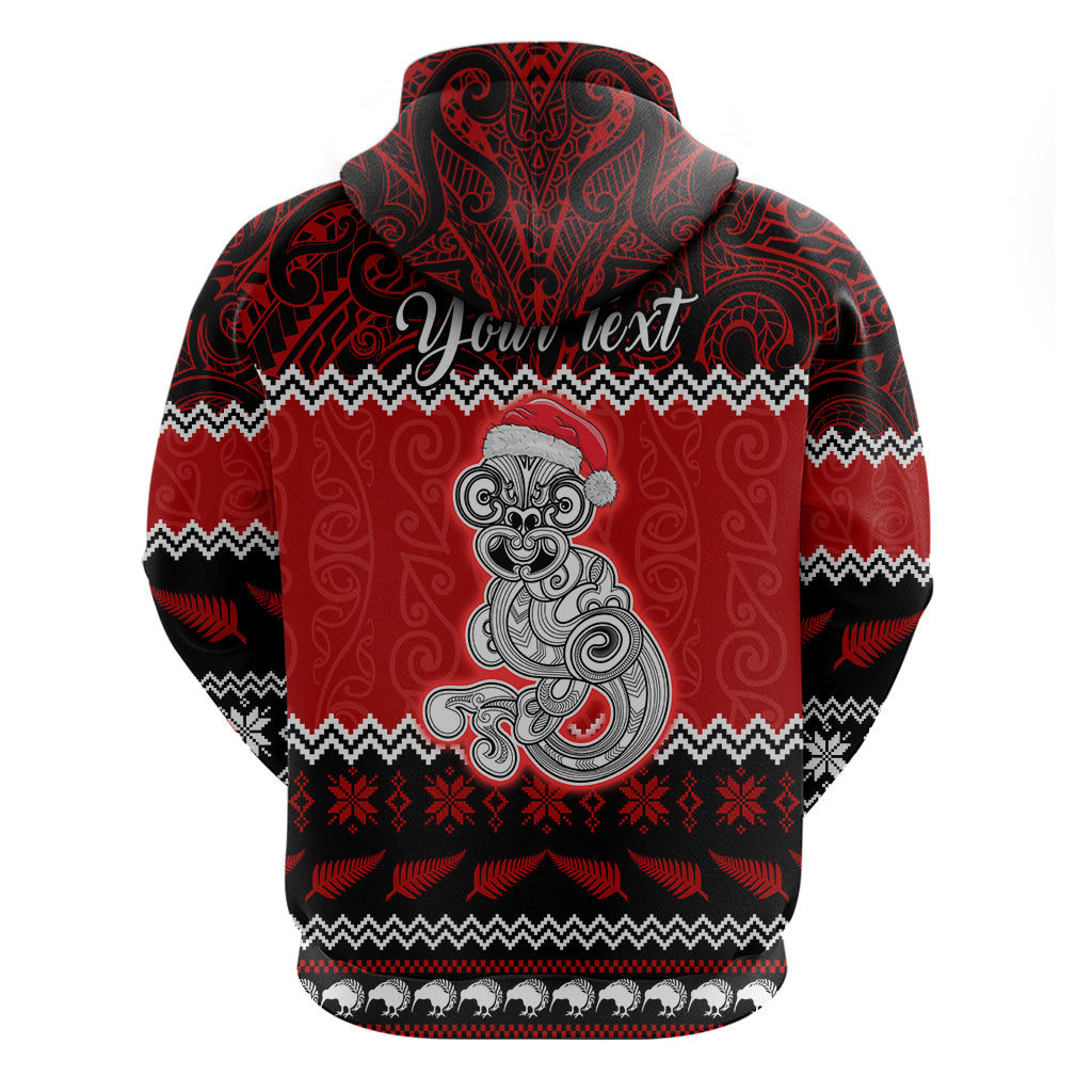 Personalised New Zealand Christmas Hoodie Maori Tiki Meri Kirihimete LT9 - Vibe Hoodie Shop