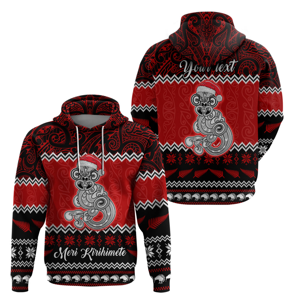 Personalised New Zealand Christmas Hoodie Maori Tiki Meri Kirihimete LT9 - Vibe Hoodie Shop