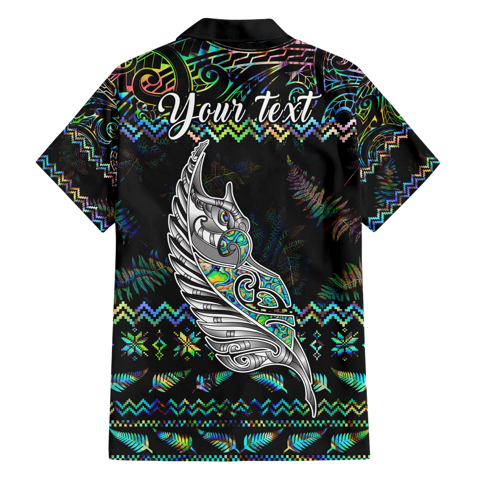 Personalised New Zealand Christmas Hawaiian Shirt Maori Fern Manaia Meri Kirihimete with Papaua Shell - Vibe Hoodie Shop