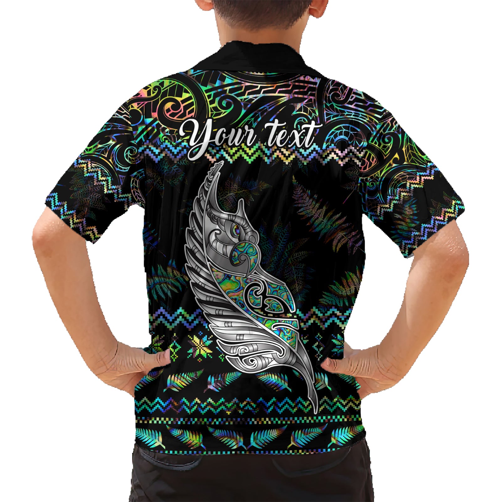 Personalised New Zealand Christmas Hawaiian Shirt Maori Fern Manaia Meri Kirihimete with Papaua Shell - Vibe Hoodie Shop