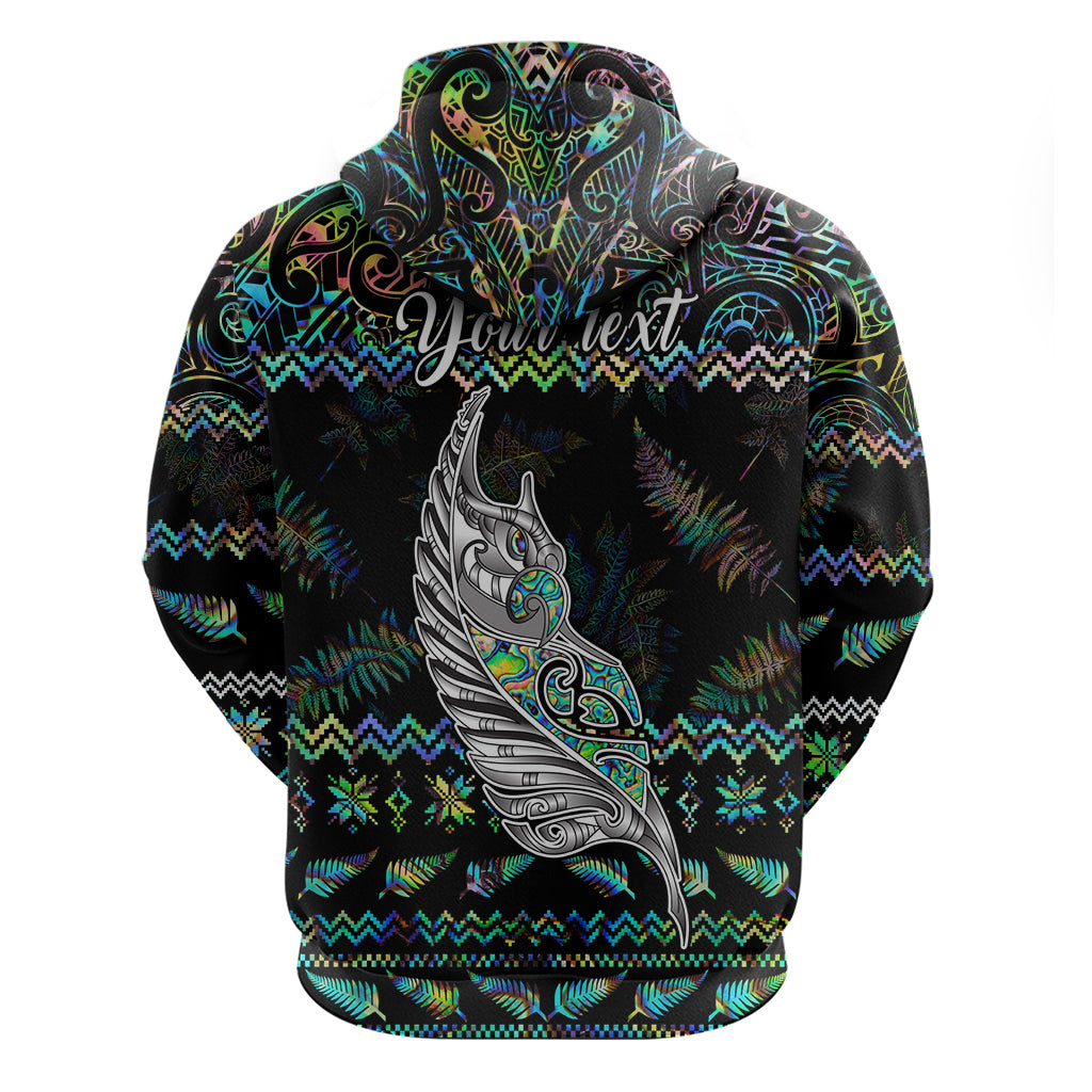 Personalised New Zealand Christmas Hoodie Maori Fern Manaia Meri Kirihimete with Papaua Shell LT9 - Vibe Hoodie Shop
