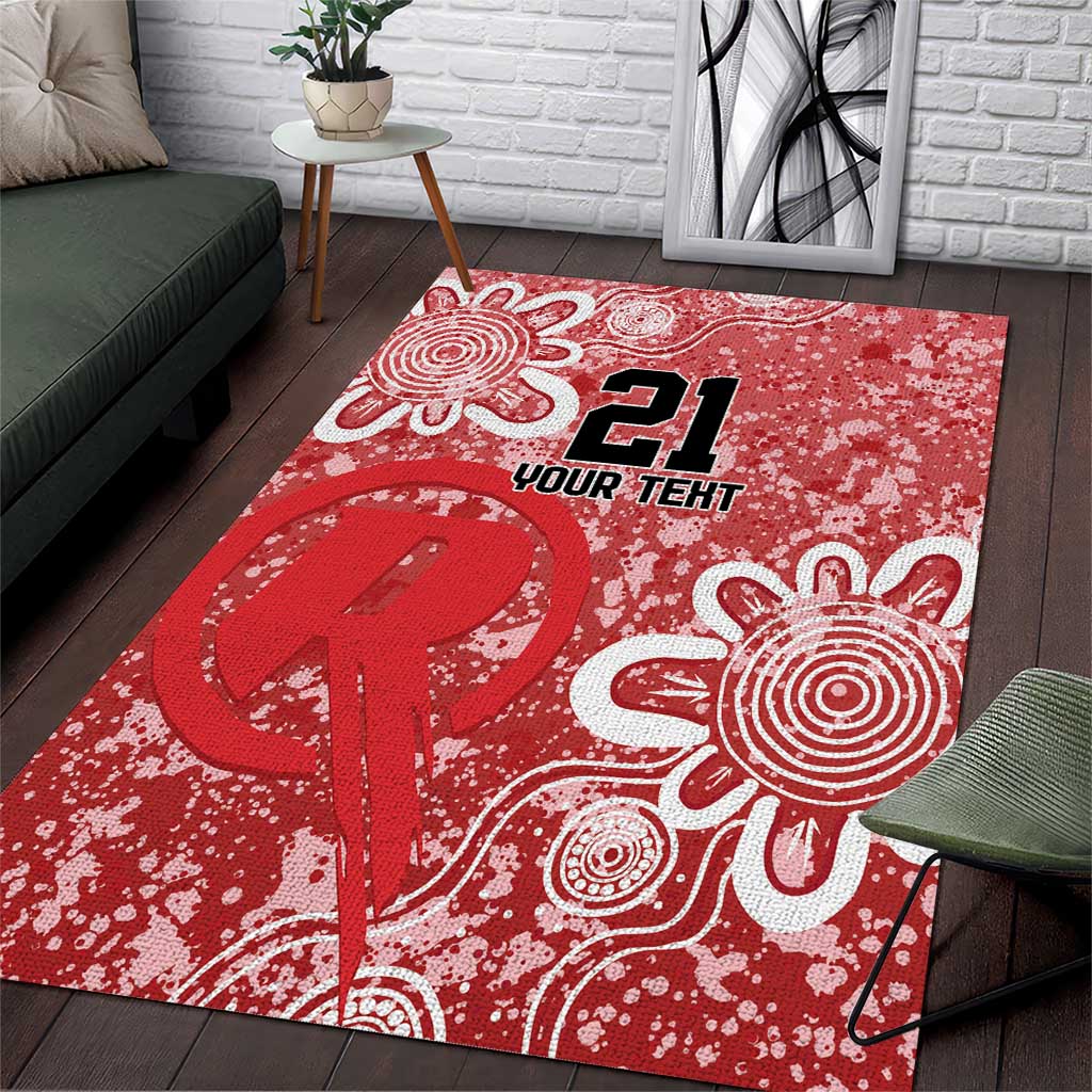 Australian Renegades Cricket Custom Area Rug Minimalism Aboriginal - Vibe Hoodie Shop