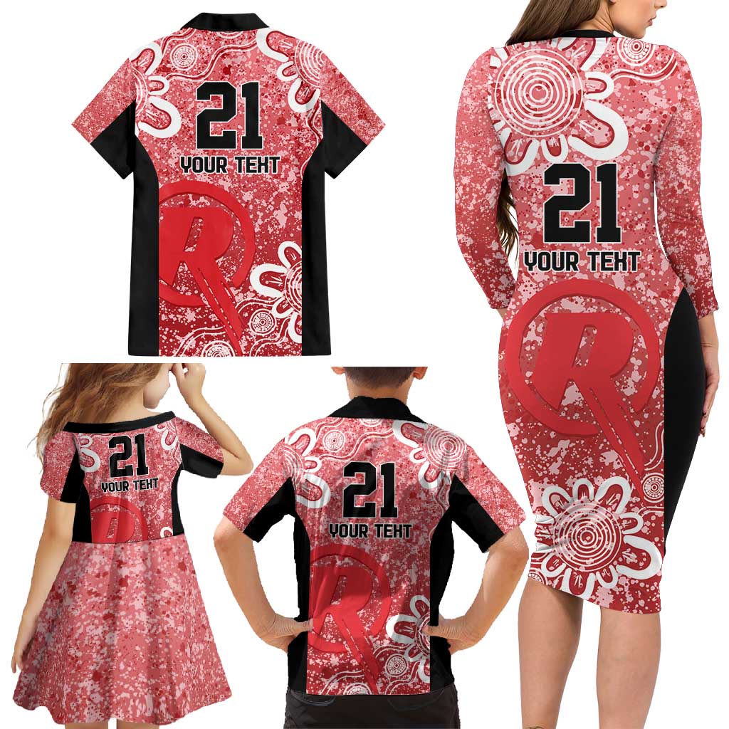 Australian Renegades Cricket Custom Family Matching Long Sleeve Bodycon Dress and Hawaiian Shirt Minimalism Aboriginal