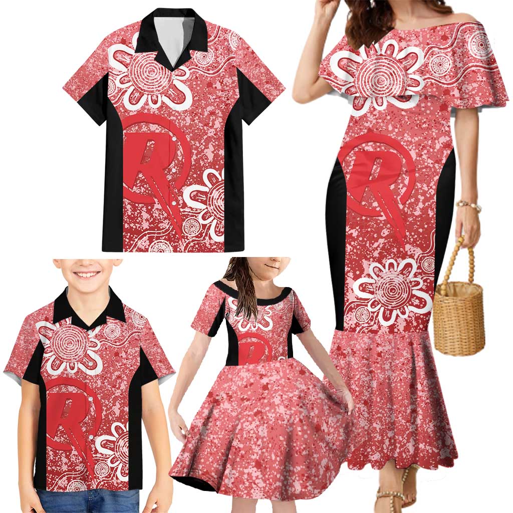 Australian Renegades Cricket Custom Family Matching Mermaid Dress and Hawaiian Shirt Minimalism Aboriginal