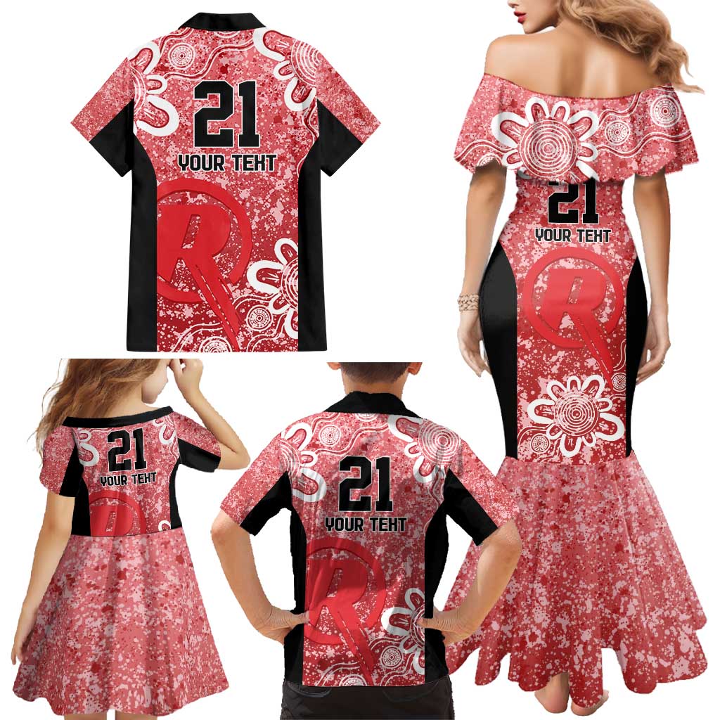 Australian Renegades Cricket Custom Family Matching Mermaid Dress and Hawaiian Shirt Minimalism Aboriginal