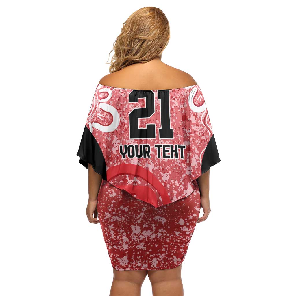 Australian Renegades Cricket Custom Family Matching Off Shoulder Short Dress and Hawaiian Shirt Minimalism Aboriginal