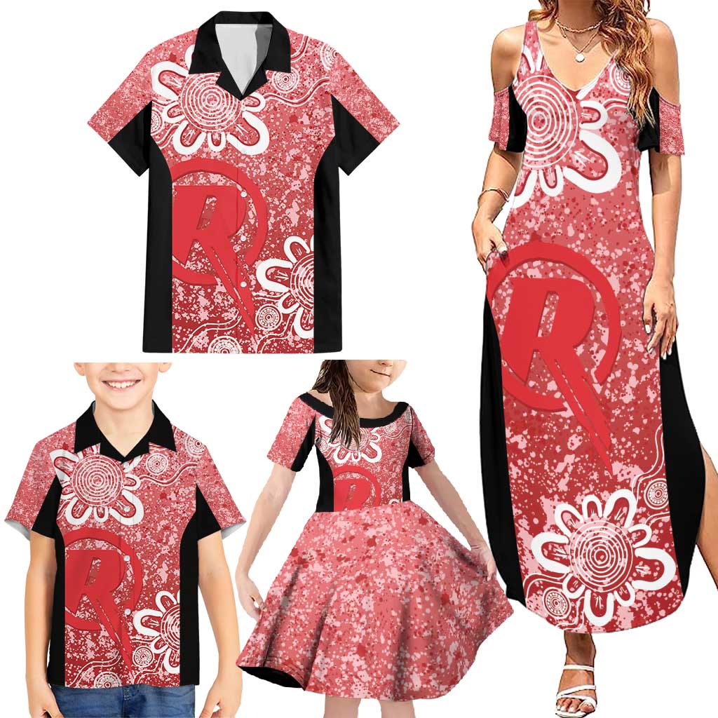 Australian Renegades Cricket Custom Family Matching Summer Maxi Dress and Hawaiian Shirt Minimalism Aboriginal