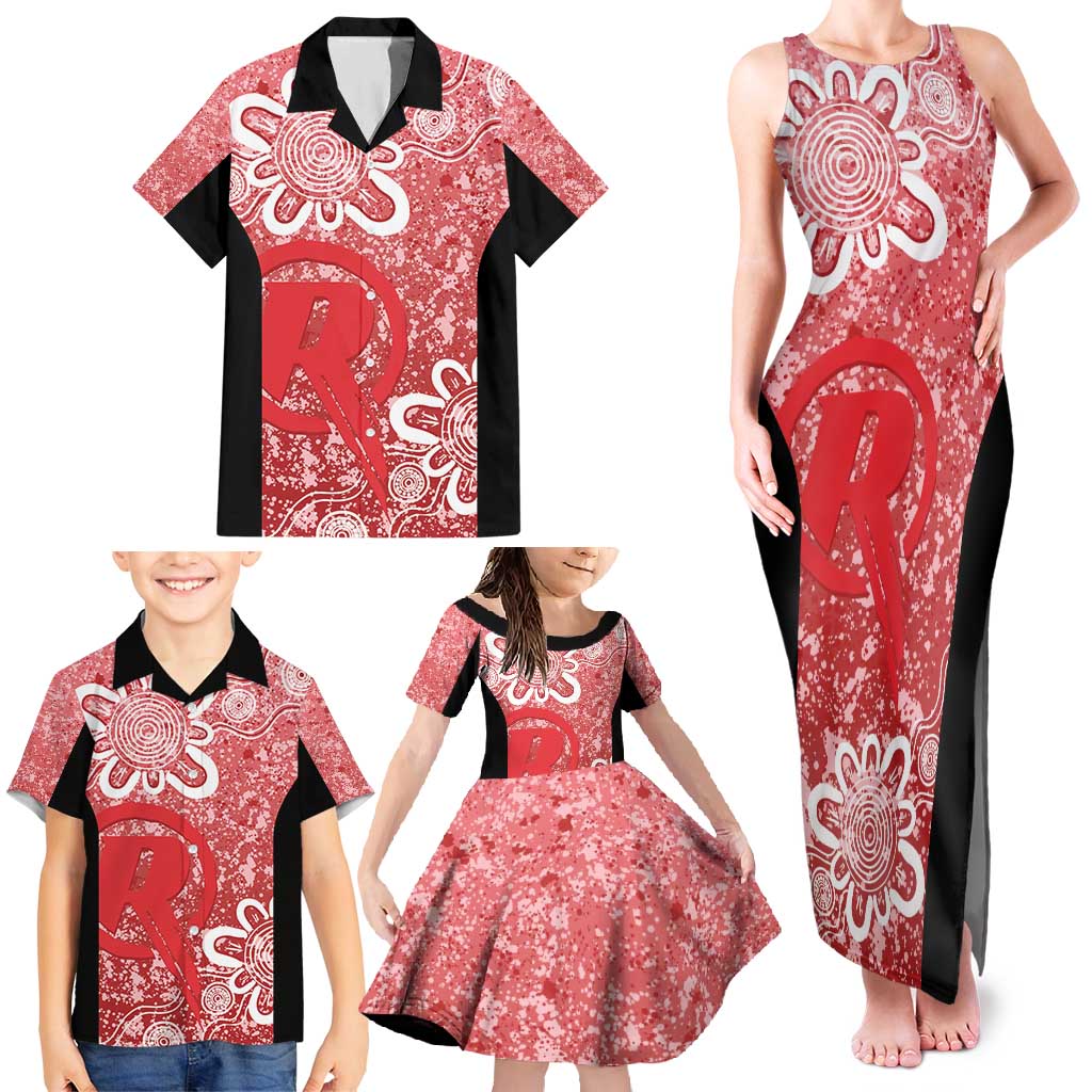 Australian Renegades Cricket Custom Family Matching Tank Maxi Dress and Hawaiian Shirt Minimalism Aboriginal