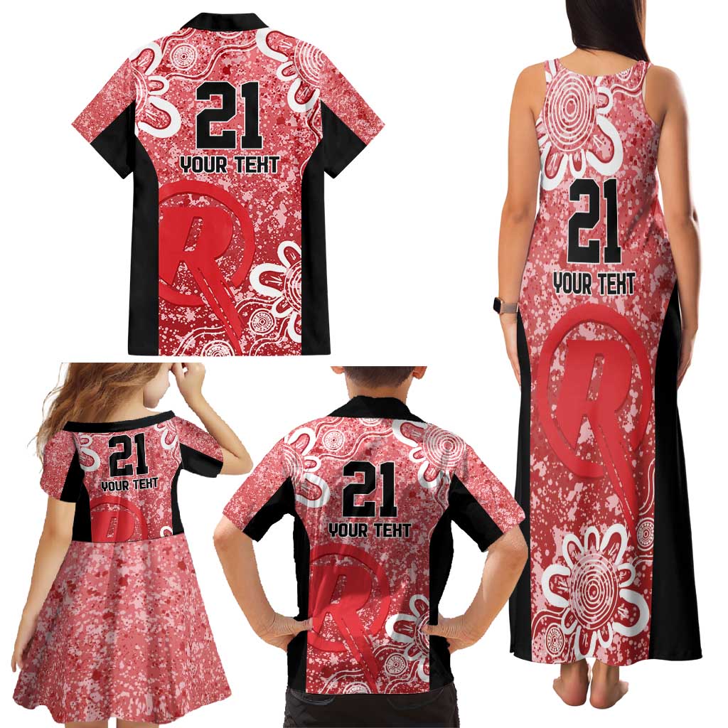 Australian Renegades Cricket Custom Family Matching Tank Maxi Dress and Hawaiian Shirt Minimalism Aboriginal