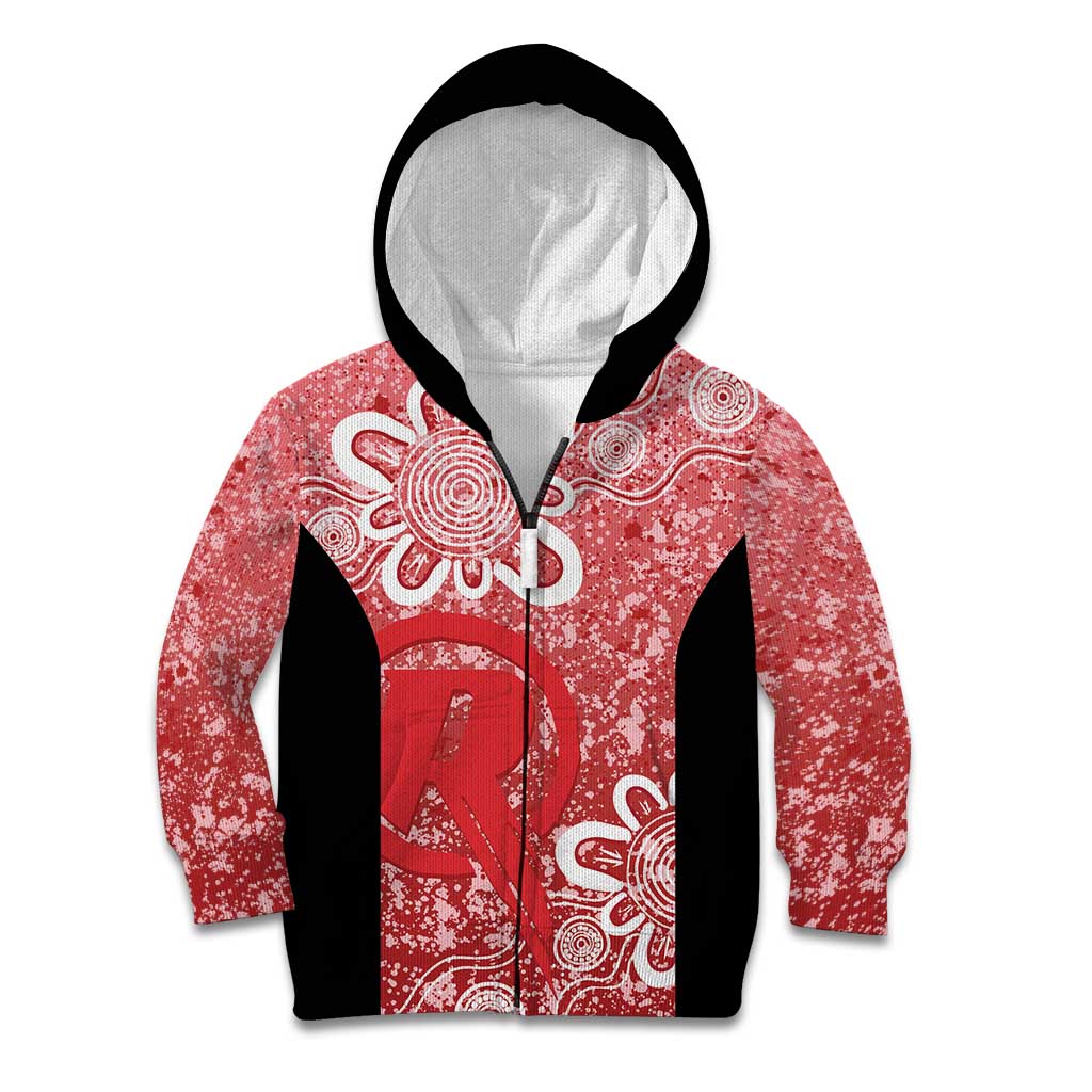 Australian Renegades Cricket Custom Kid Hoodie Minimalism Aboriginal - Vibe Hoodie Shop