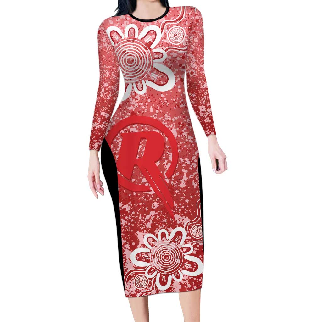 Australian Renegades Cricket Custom Long Sleeve Bodycon Dress Minimalism Aboriginal
