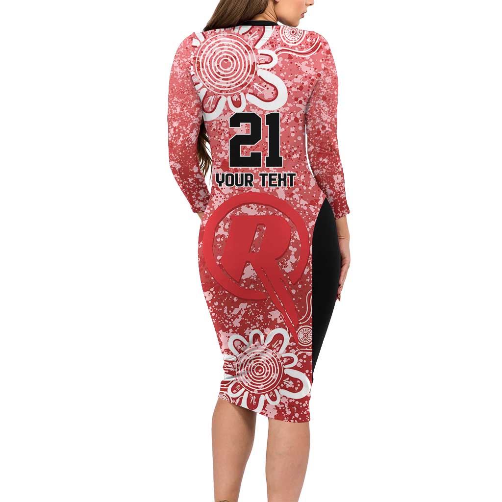 Australian Renegades Cricket Custom Long Sleeve Bodycon Dress Minimalism Aboriginal