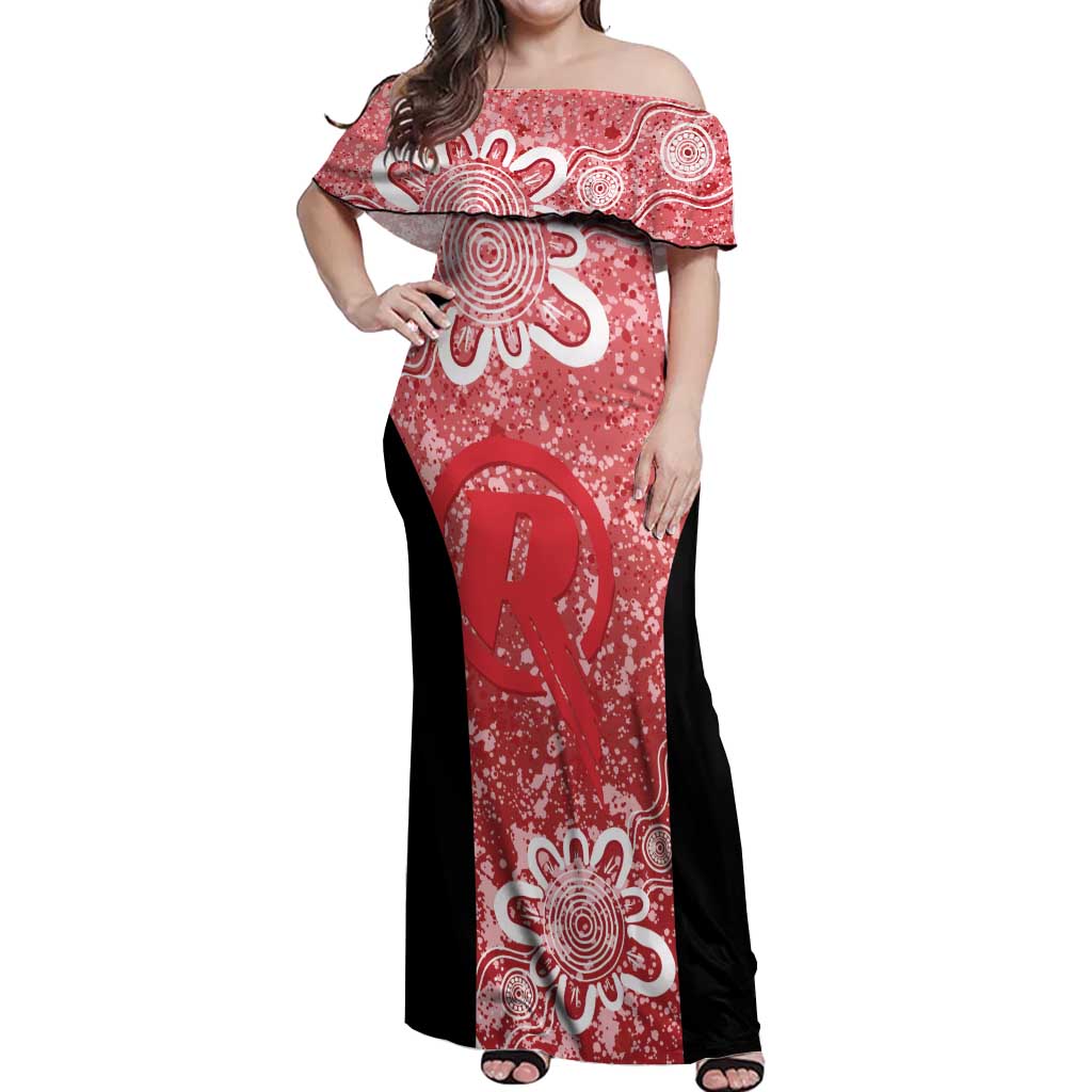 Australian Renegades Cricket Custom Off Shoulder Maxi Dress Minimalism Aboriginal