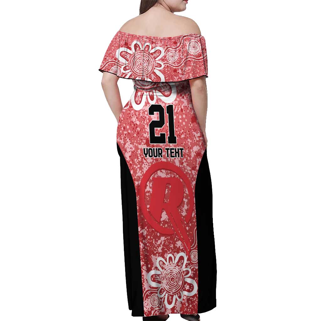 Australian Renegades Cricket Custom Off Shoulder Maxi Dress Minimalism Aboriginal