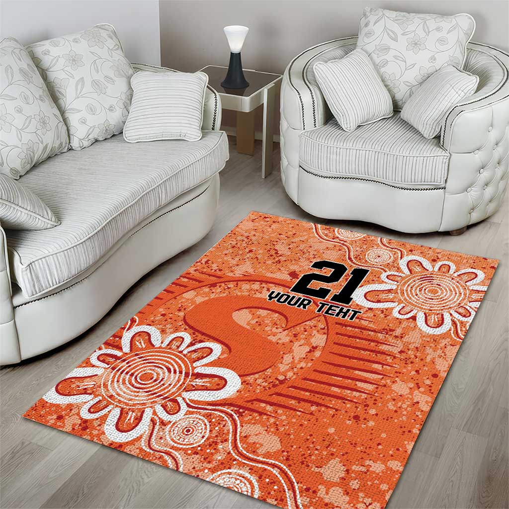 Australian Scorchers Cricket Custom Area Rug Minimalism Aboriginal - Vibe Hoodie Shop