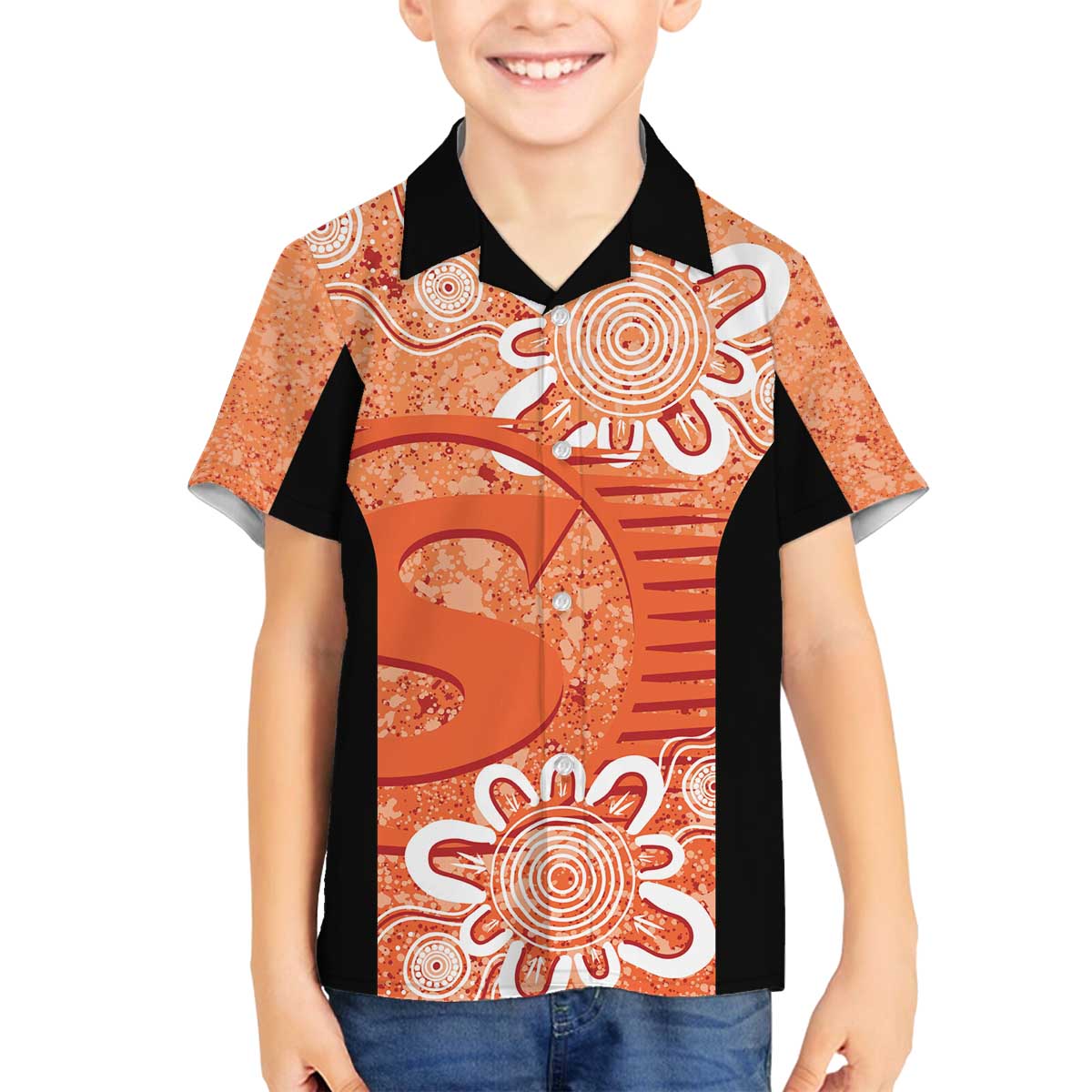 Australian Scorchers Cricket Custom Family Matching Off The Shoulder Long Sleeve Dress and Hawaiian Shirt Minimalism Aboriginal