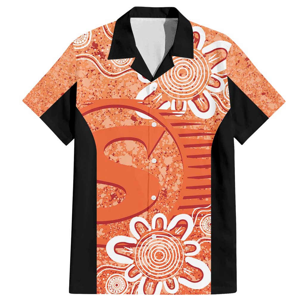 Australian Scorchers Cricket Custom Family Matching Off Shoulder Short Dress and Hawaiian Shirt Minimalism Aboriginal