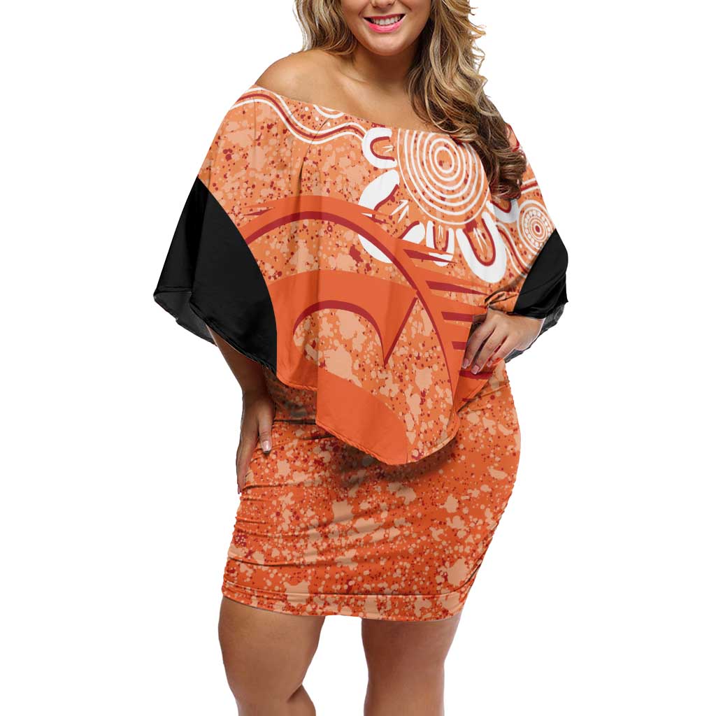 Australian Scorchers Cricket Custom Family Matching Off Shoulder Short Dress and Hawaiian Shirt Minimalism Aboriginal