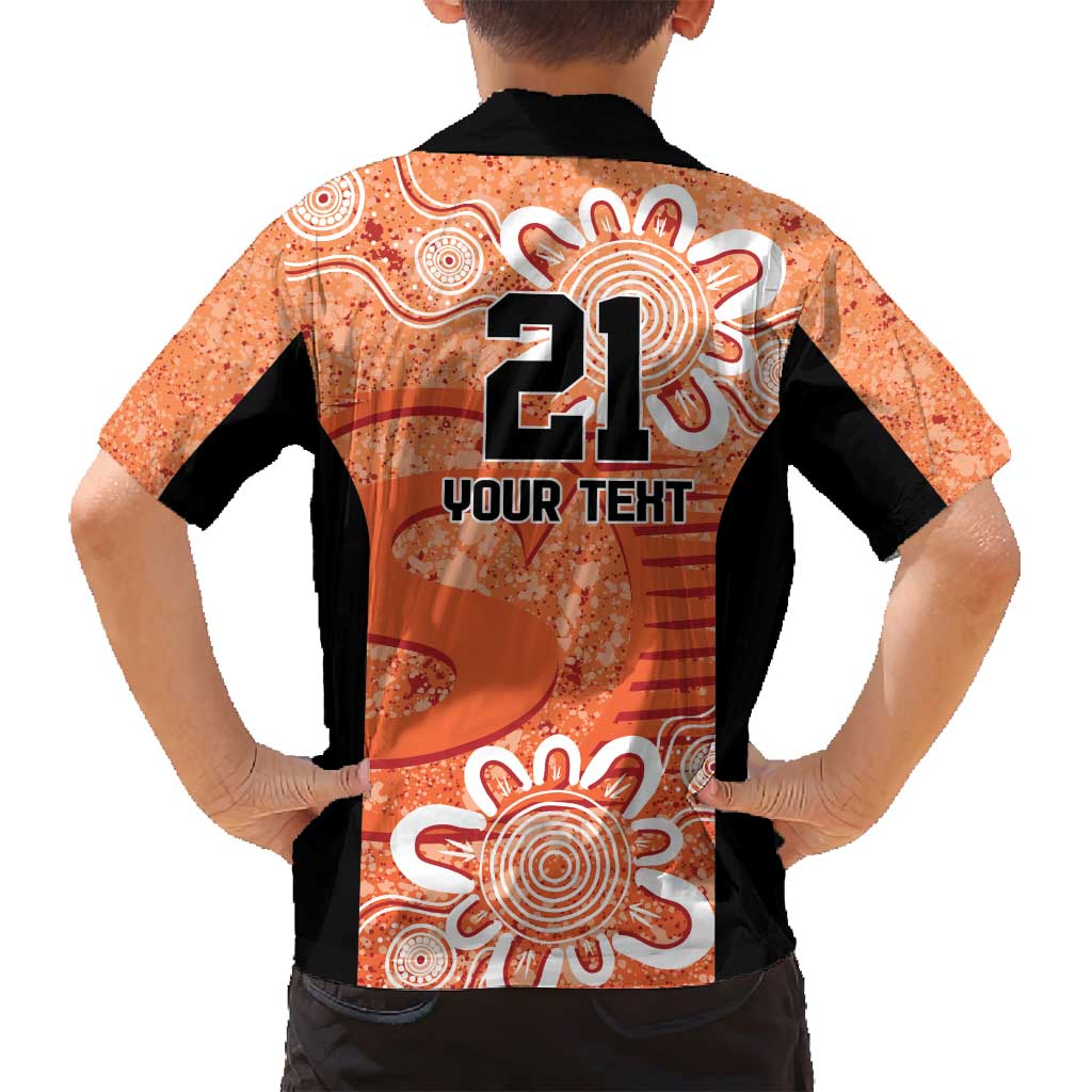 Australian Scorchers Cricket Custom Family Matching Puletasi and Hawaiian Shirt Minimalism Aboriginal