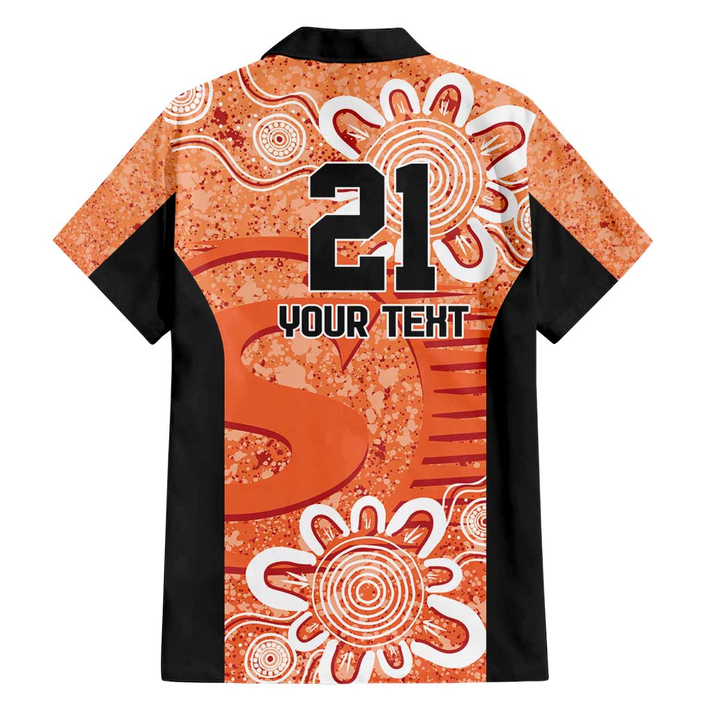 Australian Scorchers Cricket Custom Family Matching Short Sleeve Bodycon Dress and Hawaiian Shirt Minimalism Aboriginal