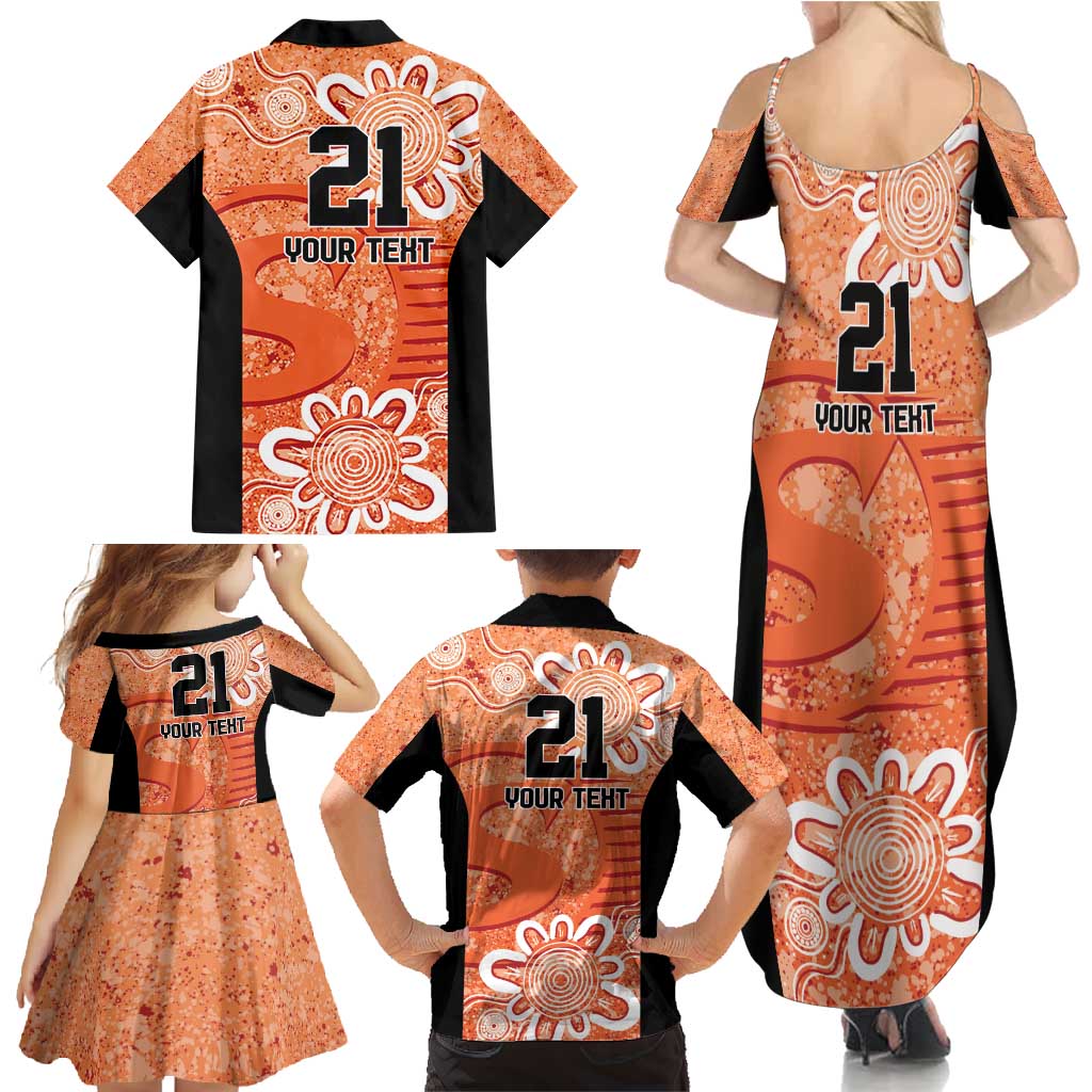 Australian Scorchers Cricket Custom Family Matching Summer Maxi Dress and Hawaiian Shirt Minimalism Aboriginal