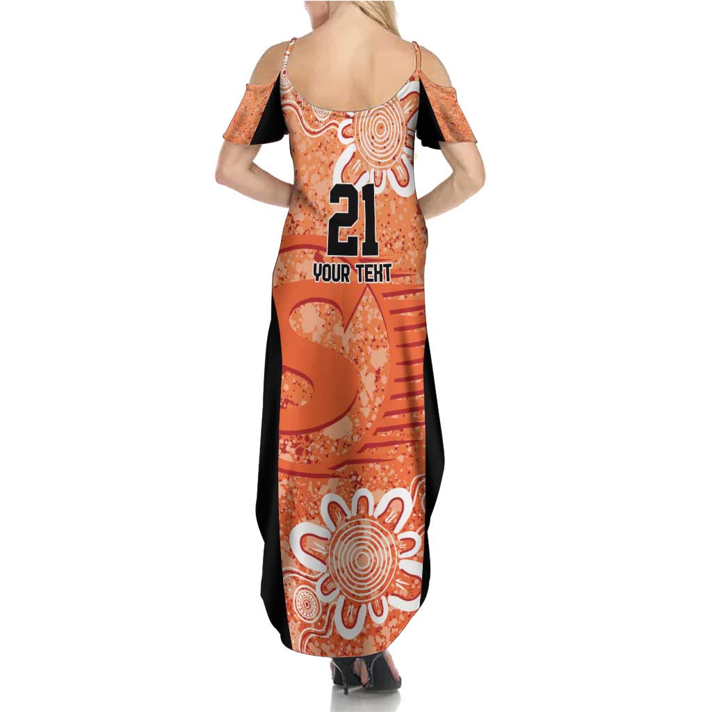 Australian Scorchers Cricket Custom Family Matching Summer Maxi Dress and Hawaiian Shirt Minimalism Aboriginal