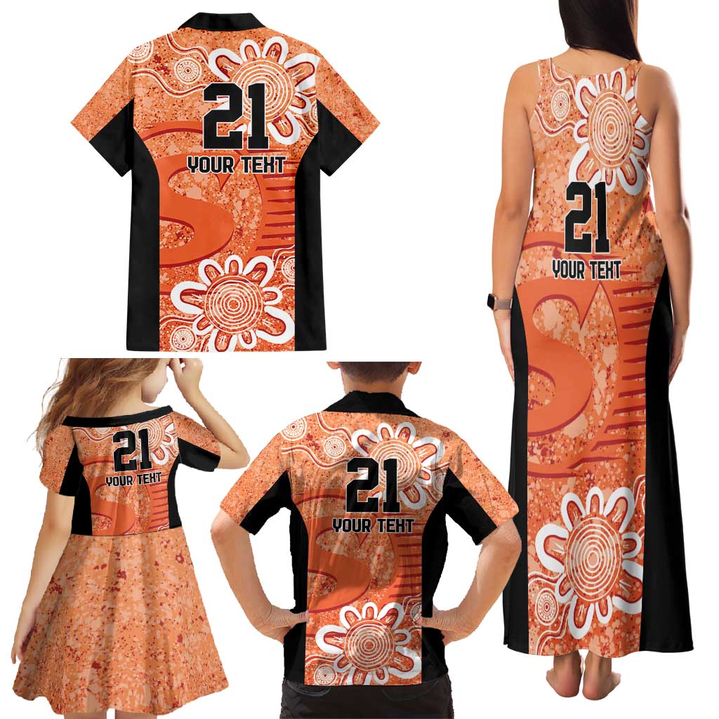 Australian Scorchers Cricket Custom Family Matching Tank Maxi Dress and Hawaiian Shirt Minimalism Aboriginal