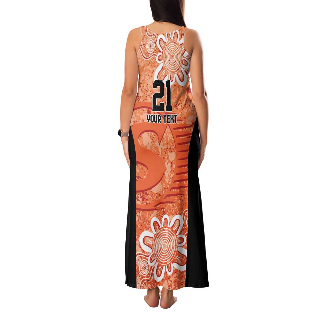 Australian Scorchers Cricket Custom Family Matching Tank Maxi Dress and Hawaiian Shirt Minimalism Aboriginal