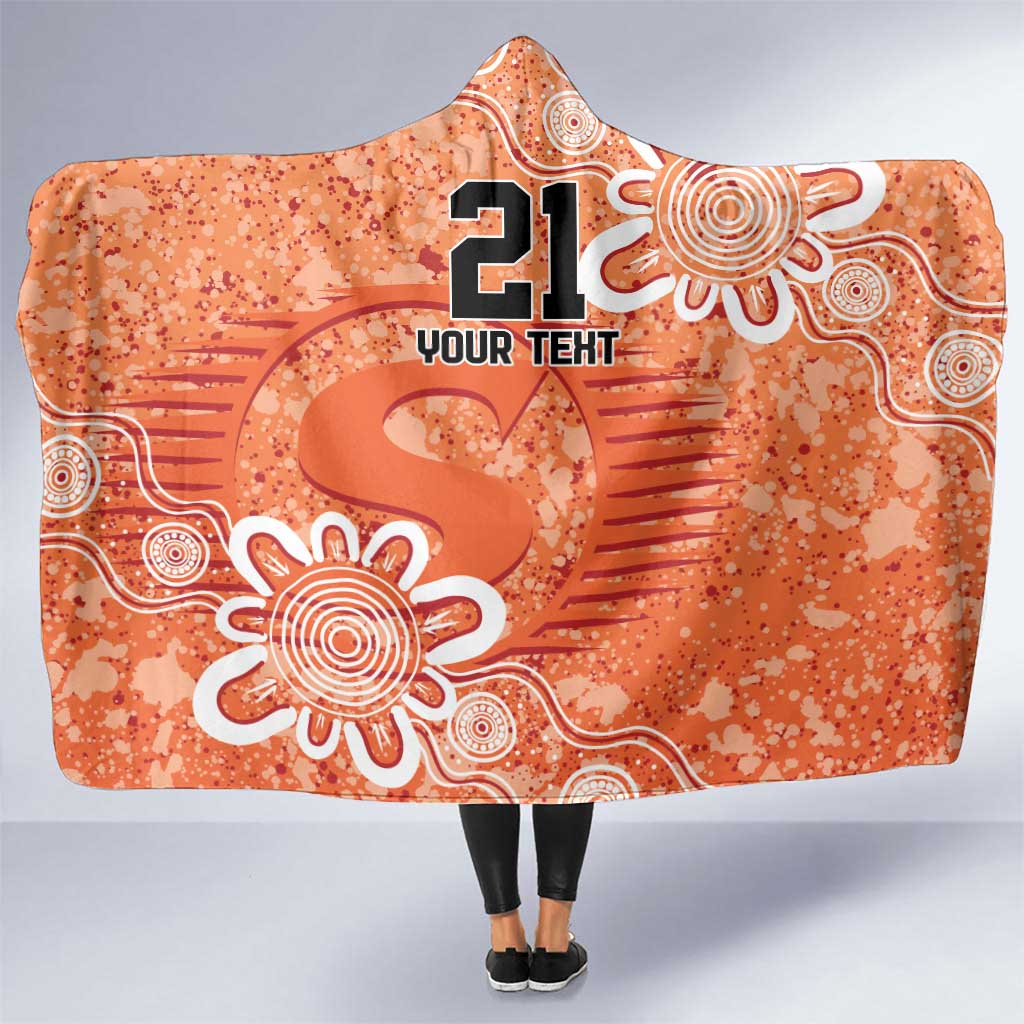 Australian Scorchers Cricket Custom Hooded Blanket Minimalism Aboriginal