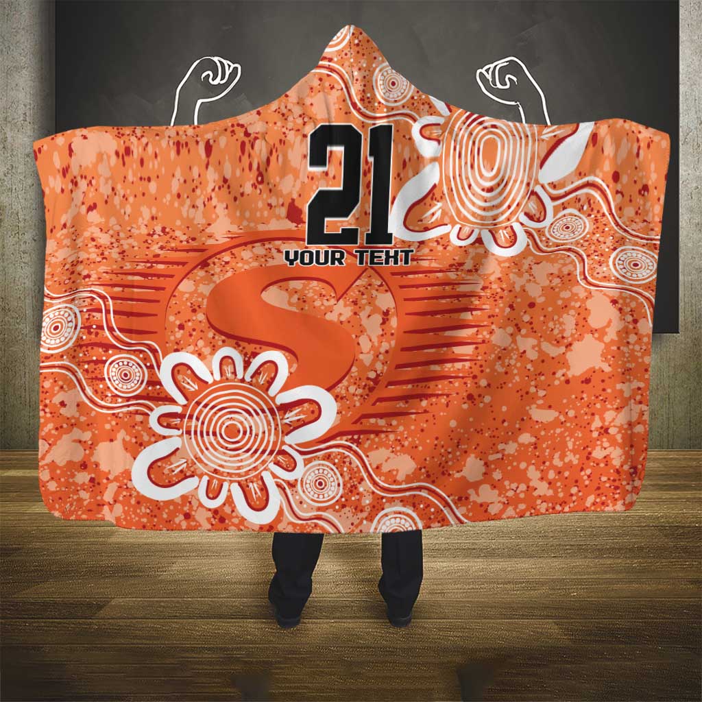 Australian Scorchers Cricket Custom Hooded Blanket Minimalism Aboriginal