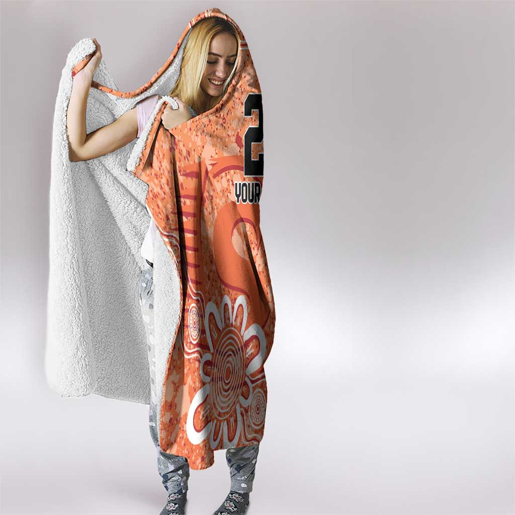 Australian Scorchers Cricket Custom Hooded Blanket Minimalism Aboriginal