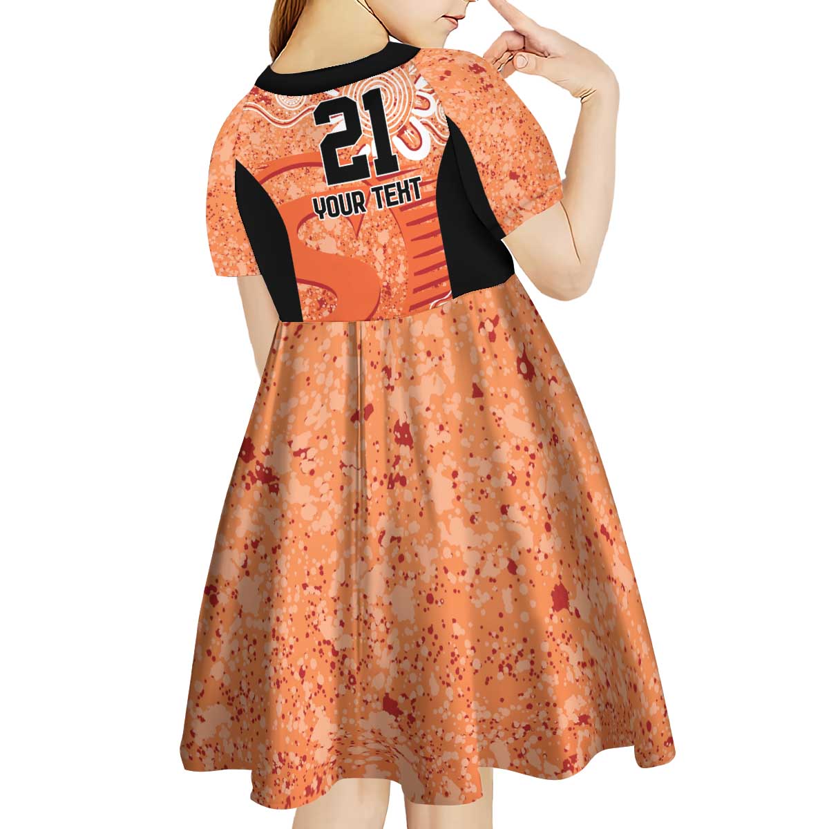 Australian Scorchers Cricket Custom Kid Short Sleeve Dress Minimalism Aboriginal - Vibe Hoodie Shop