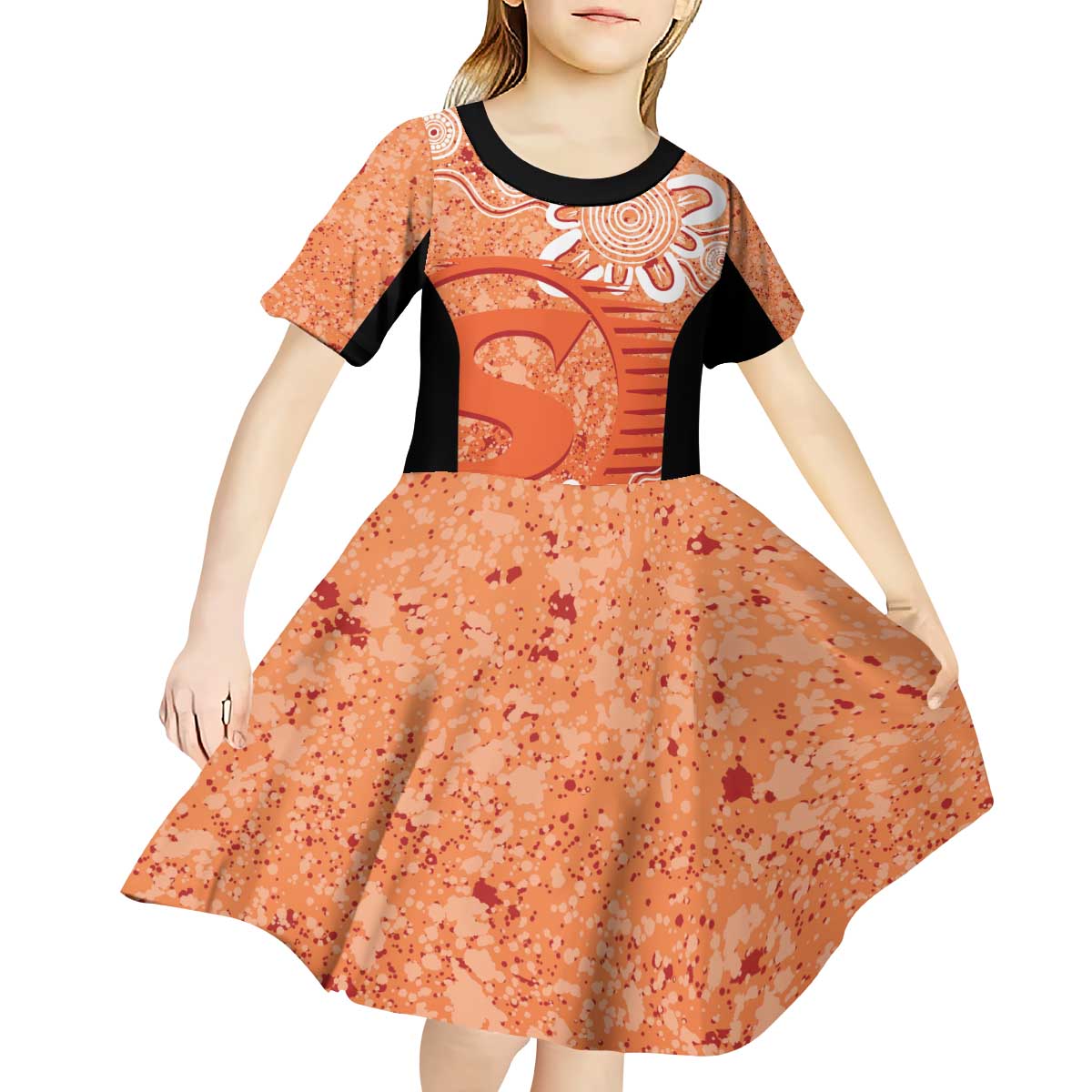 Australian Scorchers Cricket Custom Kid Short Sleeve Dress Minimalism Aboriginal - Vibe Hoodie Shop