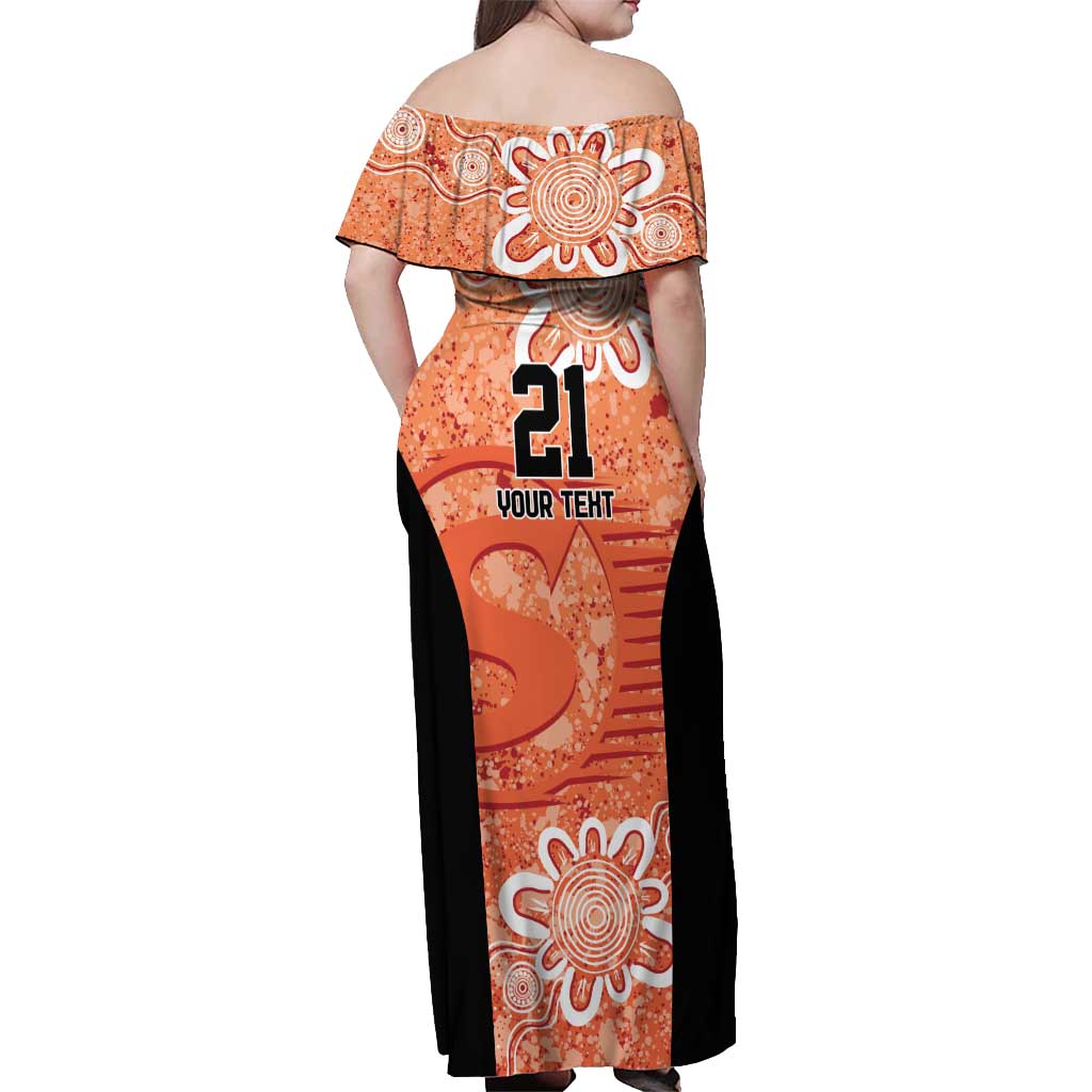 Australian Scorchers Cricket Custom Off Shoulder Maxi Dress Minimalism Aboriginal