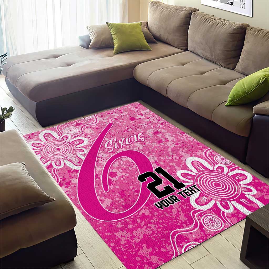 Australian Sixers Cricket Custom Area Rug Minimalism Aboriginal - Vibe Hoodie Shop