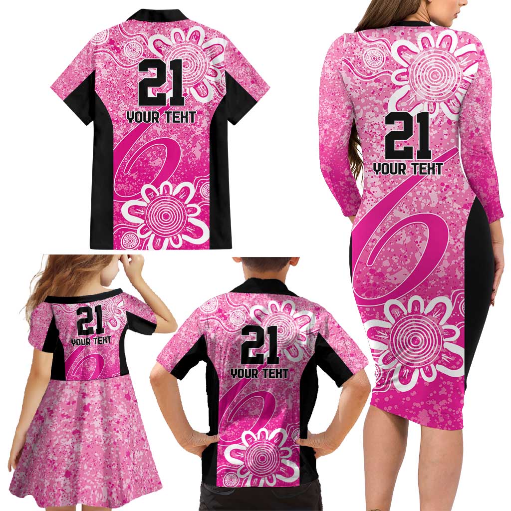 Australian Sixers Cricket Custom Family Matching Long Sleeve Bodycon Dress and Hawaiian Shirt Minimalism Aboriginal