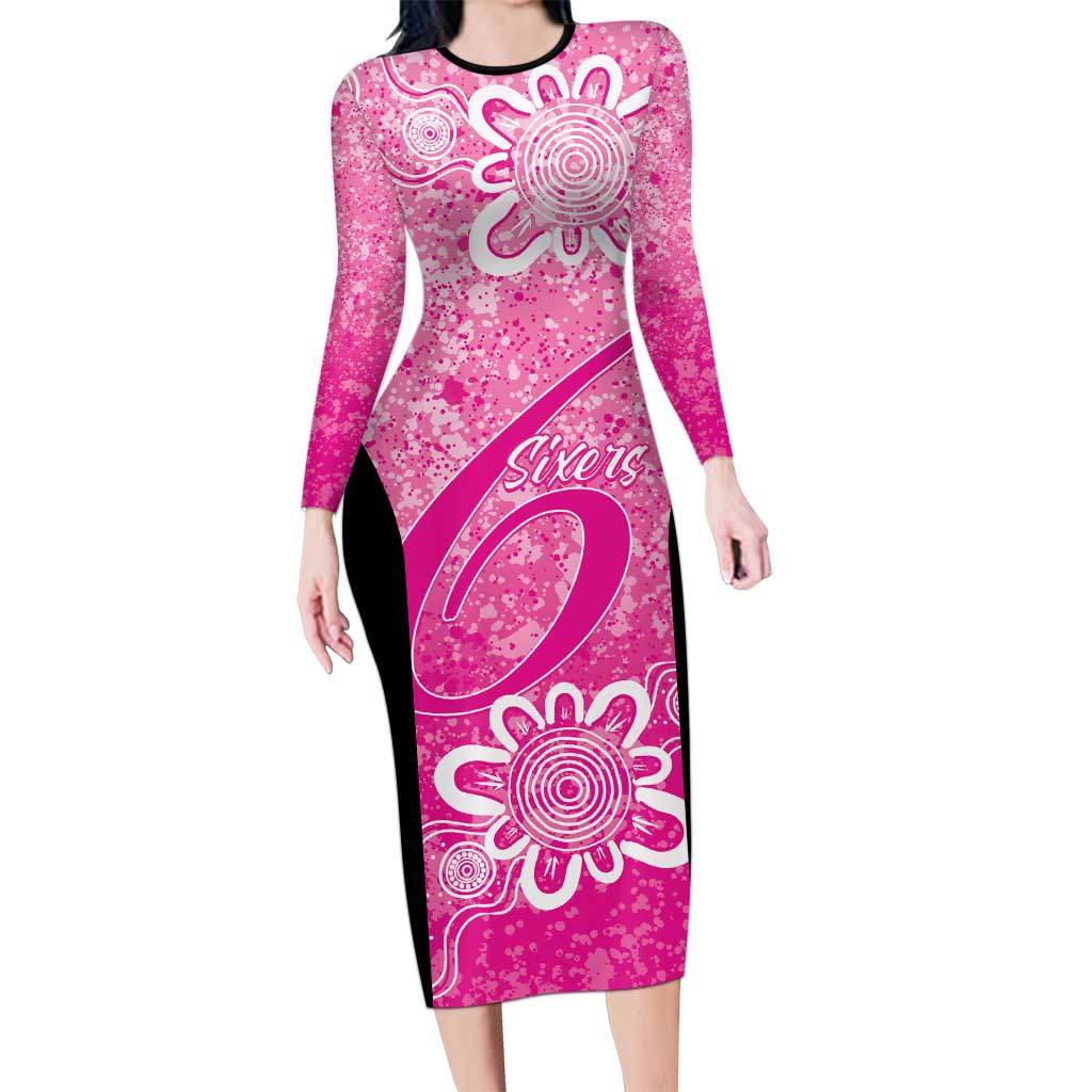 Australian Sixers Cricket Custom Family Matching Long Sleeve Bodycon Dress and Hawaiian Shirt Minimalism Aboriginal