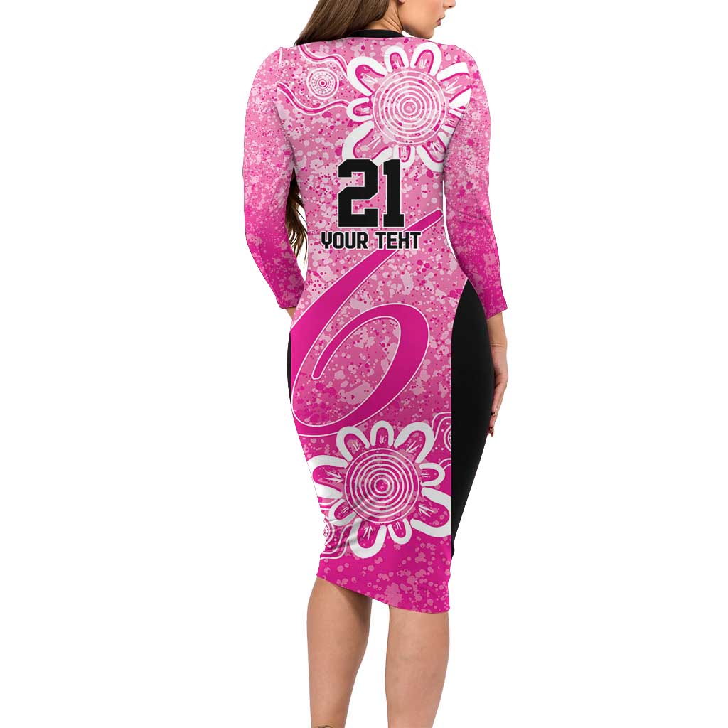 Australian Sixers Cricket Custom Family Matching Long Sleeve Bodycon Dress and Hawaiian Shirt Minimalism Aboriginal