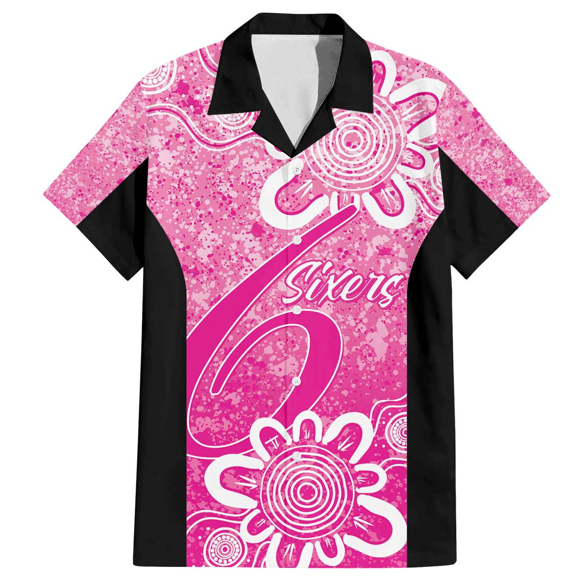 Australian Sixers Cricket Custom Family Matching Off The Shoulder Long Sleeve Dress and Hawaiian Shirt Minimalism Aboriginal