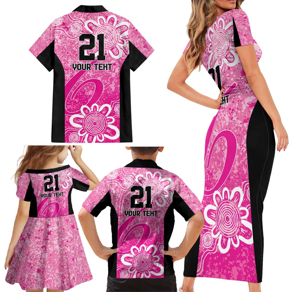 Australian Sixers Cricket Custom Family Matching Short Sleeve Bodycon Dress and Hawaiian Shirt Minimalism Aboriginal