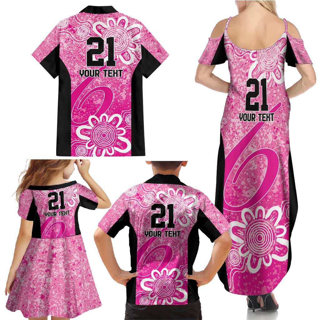 Australian Sixers Cricket Custom Family Matching Summer Maxi Dress and Hawaiian Shirt Minimalism Aboriginal