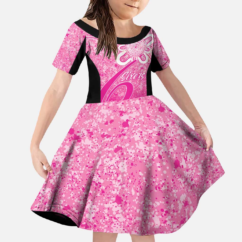 Australian Sixers Cricket Custom Family Matching Tank Maxi Dress and Hawaiian Shirt Minimalism Aboriginal