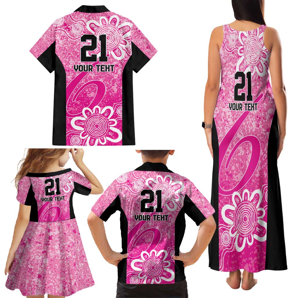 Australian Sixers Cricket Custom Family Matching Tank Maxi Dress and Hawaiian Shirt Minimalism Aboriginal