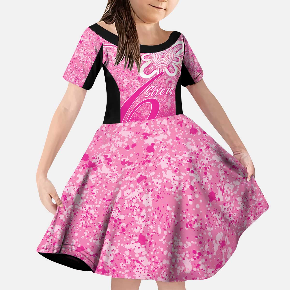 Australian Sixers Cricket Custom Kid Short Sleeve Dress Minimalism Aboriginal - Vibe Hoodie Shop