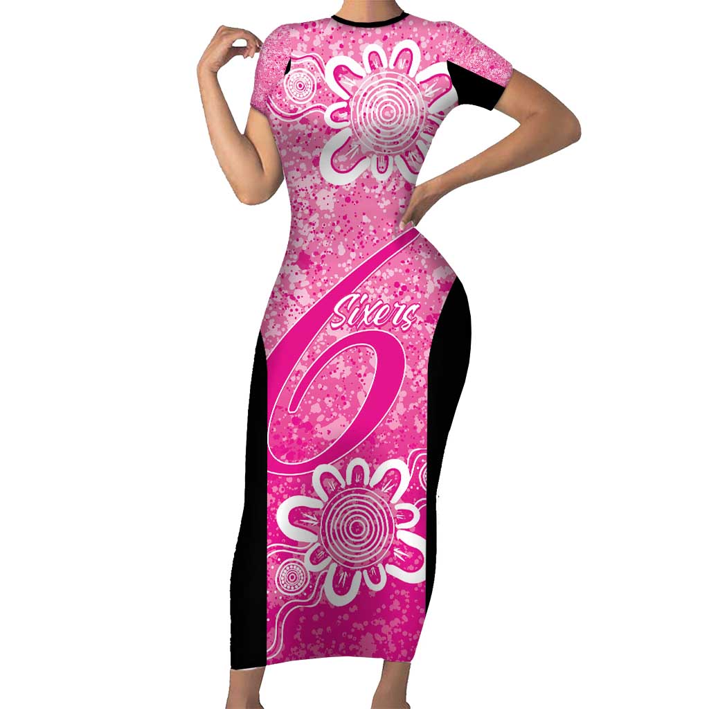 Australian Sixers Cricket Custom Short Sleeve Bodycon Dress Minimalism Aboriginal