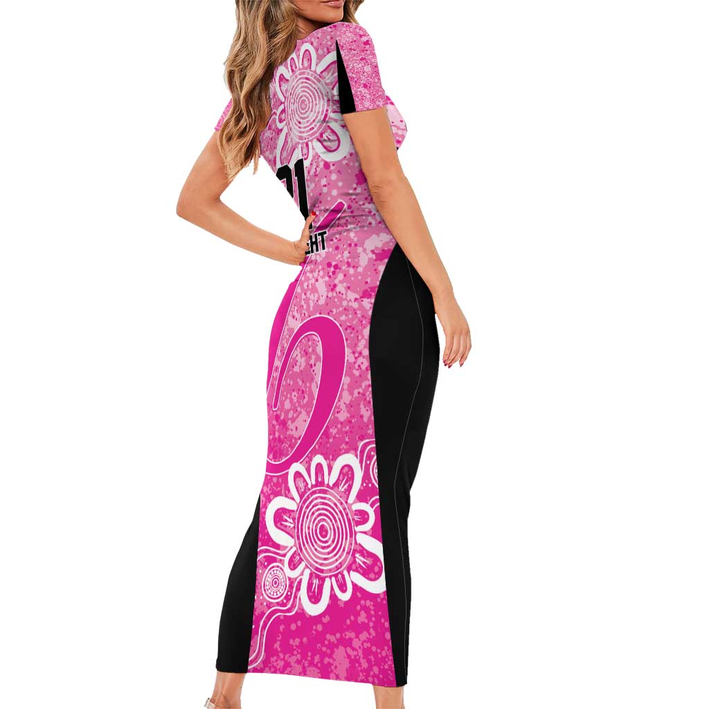 Australian Sixers Cricket Custom Short Sleeve Bodycon Dress Minimalism Aboriginal