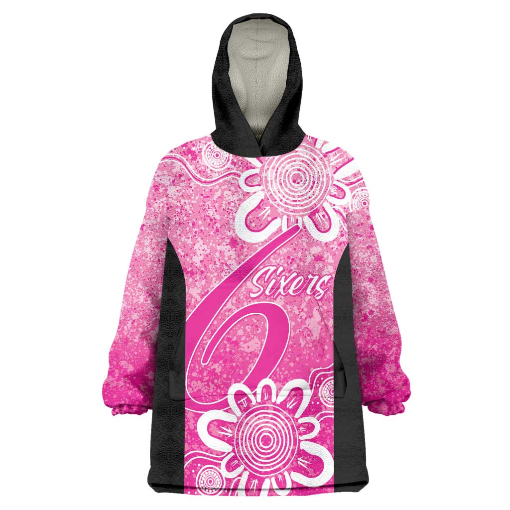 Australian Sixers Cricket Custom Wearable Blanket Hoodie Minimalism Aboriginal - Vibe Hoodie Shop